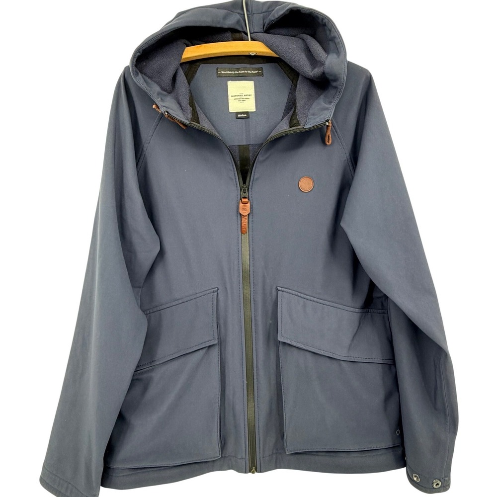Marshall Artist Modern Tailoring Mens Softshell Hooded Jacket Navy Blue Medium